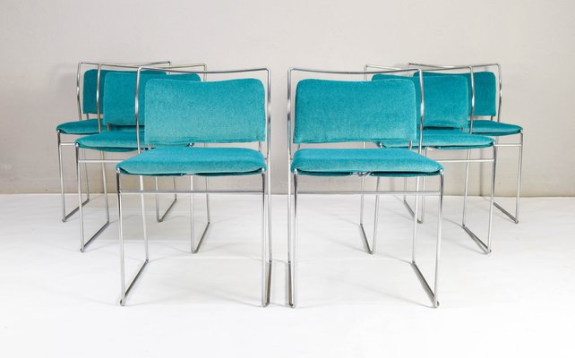 Mid-Century Modern Velvet Tulu Chairs by Kazuhide Takahama for to Simon Gavina, 1970s, Set of 6-IJF-1756521