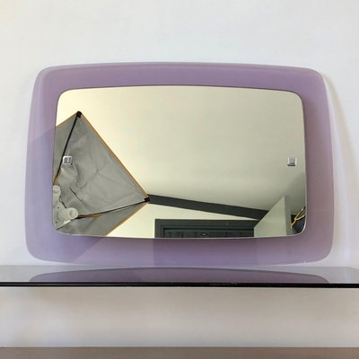 Mid-Century Modern Violet Acrylic Wall Mirror, Italy, 1970s-LYQ-1171781