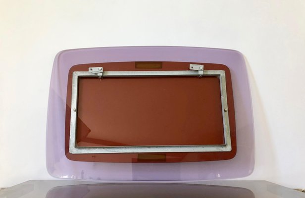 Mid-Century Modern Violet Acrylic Wall Mirror, Italy, 1970s-LYQ-1171781