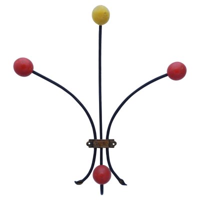 Mid-Century Modern Wall-Mounted Coat or Hat Rack by Roger Feraud, 1950s-ARU-1073199