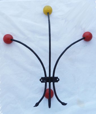 Mid-Century Modern Wall-Mounted Coat or Hat Rack by Roger Feraud, 1950s-ARU-1073199