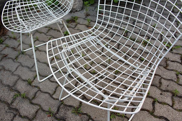 Mid-Century Modern White Chairs from Harry Bertoia, 1950s, Set of 4-NB-1071285