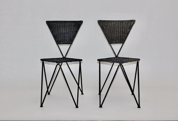 Mid-Century Modern Wicker Chairs from Sonett, Vienna, 1950s, Set of 2-NB-1328386