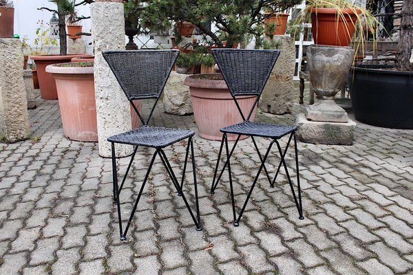 Mid-Century Modern Wicker Chairs from Sonett, Vienna, 1950s, Set of 2-NB-1328386