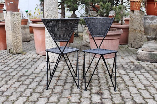 Mid-Century Modern Wicker Chairs from Sonett, Vienna, 1950s, Set of 2-NB-1328386