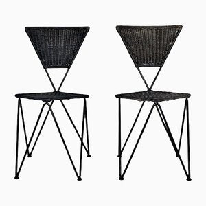 Mid-Century Modern Wicker Chairs from Sonett, Vienna, 1950s, Set of 2-NB-1328386