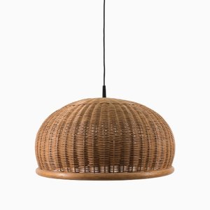 Mid-Century Modern Wicker Pendant Lamp, Italy, 1960s-KQB-1430647