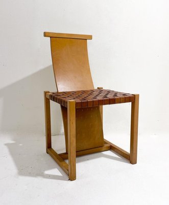 Mid-Century Modern Wood and Leather Chairs, Italy, 1950s, Set of 6-FGA-1421051