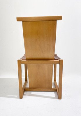 Mid-Century Modern Wood and Leather Chairs, Italy, 1950s, Set of 6-FGA-1421051