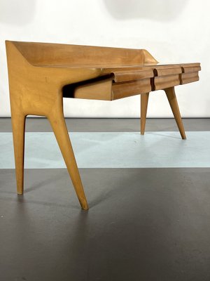 Mid-Century Modern Wood Vanity Table Set, Italy, 1950, Set of 3-OT-1239110