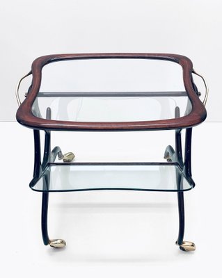 Mid-Century Modern Wooden Magazine Rack & Bar Cart by Cesare Lacca, 1950s-JDR-1125899