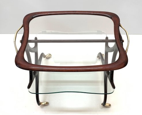 Mid-Century Modern Wooden Magazine Rack & Bar Cart by Cesare Lacca, 1950s-JDR-1125899