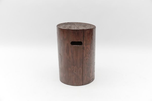 Mid-Century Modern Wooden Stool, French Alps, 1950s-KQB-1803184