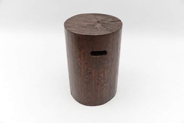 Mid-Century Modern Wooden Stool, French Alps, 1950s-KQB-1802394