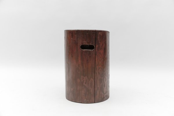 Mid-Century Modern Wooden Stool, French Alps, 1950s-KQB-1803184