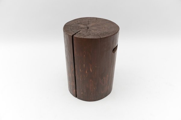 Mid-Century Modern Wooden Stool, French Alps, 1950s-KQB-1802394