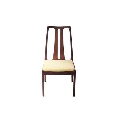 Mid-Century Modern Yellow & Brown Teak Chairs, United Kingdom, 1970, Set of 4-UZ-863007