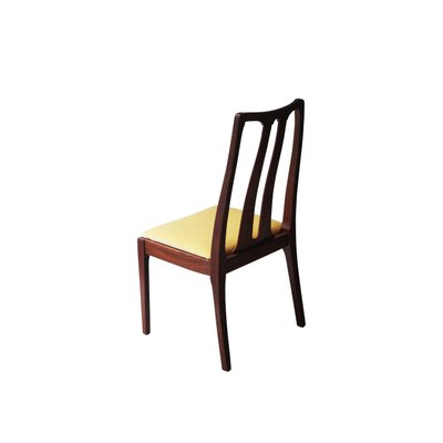 Mid-Century Modern Yellow & Brown Teak Chairs, United Kingdom, 1970, Set of 4-UZ-863007