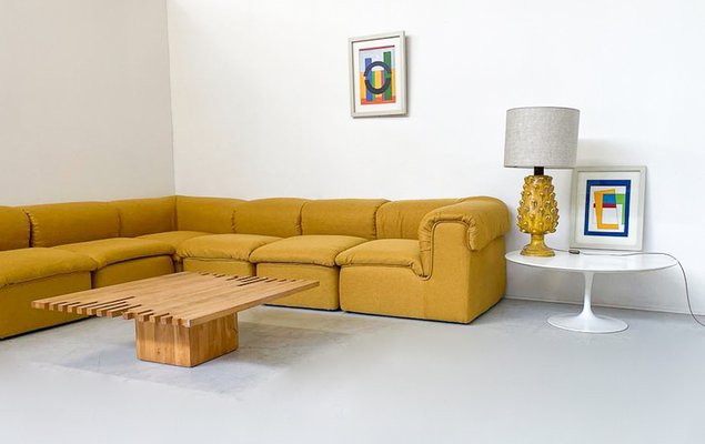 Mid-Century Modern Yellow Modular Sofa, 1960s, Set of 7-FGA-1723796