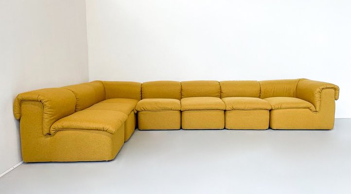 Mid-Century Modern Yellow Modular Sofa, 1960s, Set of 7-FGA-1723796