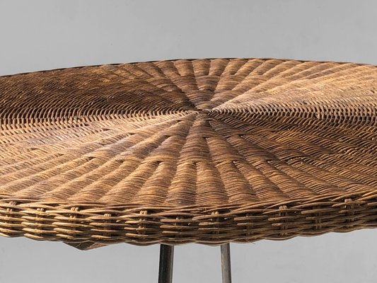 Mid-Century Modernist Rattan Coffee Table, France, 1950s-NLF-2041035