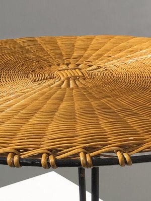 Mid-Century Modernist Rattan offee Table attributed to Raoul Guys, France, 1950s-NLF-2041040