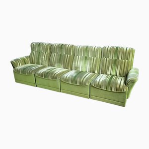 Mid-Century Modular Sofa in Green Fabric, 1970s, Set of 4-IA-1798495