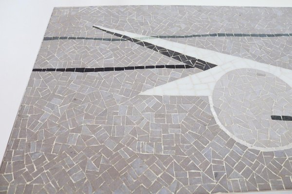 Mid-Century Mosaic Coffee Table with Abstract Pattern and Chrome Base, 1970s-VNE-966079