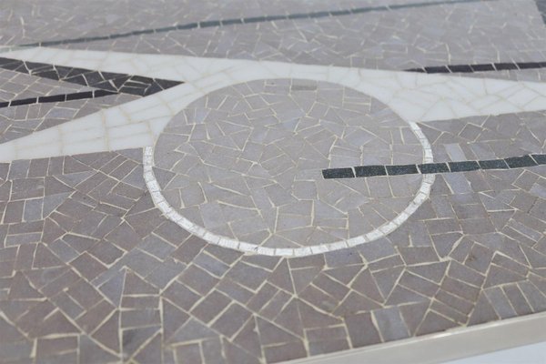 Mid-Century Mosaic Coffee Table with Abstract Pattern and Chrome Base, 1970s-VNE-966079