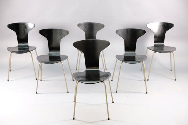 Mid-Century Moskito 3105 Dining Chairs by Arne Jacobsen for Fritz Hansen, Set of 6-CIP-682685