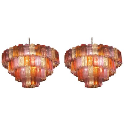 Mid-Century Multi Coloured Murano Glass Chandelier by Zuccheri for Venini, Set of 2-MBH-1032071