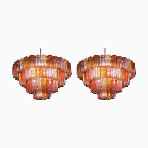 Mid-Century Multi Coloured Murano Glass Chandelier by Zuccheri for Venini, Set of 2-MBH-1032071