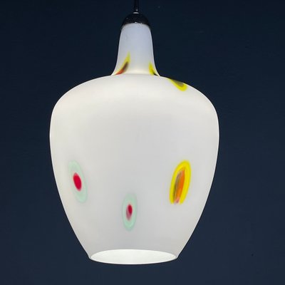 Mid-Century Multicolor Opaline Murano Glass Pendant Lamp from Stilnovo, Italy, 1950s-WQC-1719911