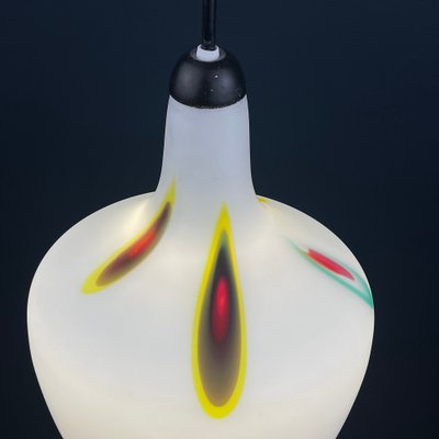 Mid-Century Multicolor Opaline Murano Glass Pendant Lamp from Stilnovo, Italy, 1950s-WQC-1719911