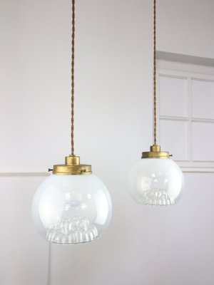 Mid-Century Murano Glass and Brass Pendant Lamp-HGJ-1251382