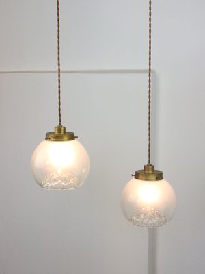 Mid-Century Murano Glass and Brass Pendant Lamp-HGJ-1251382