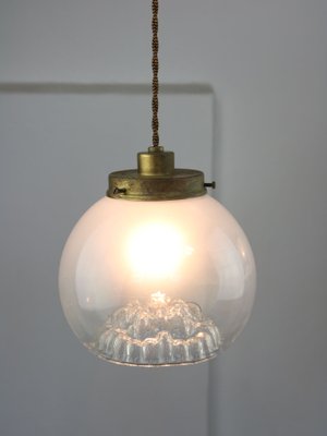 Mid-Century Murano Glass and Brass Pendant Lamp-HGJ-1251382