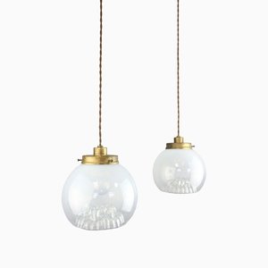 Mid-Century Murano Glass and Brass Pendant Lamp-HGJ-1251382