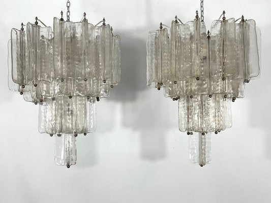 Mid-Century Murano Glass Chandeliers by Toni Zuccheri for Venini, Set of 2-OT-1254205