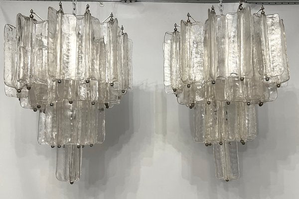 Mid-Century Murano Glass Chandeliers by Toni Zuccheri for Venini, Set of 2-OT-1254205