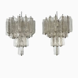 Mid-Century Murano Glass Chandeliers by Toni Zuccheri for Venini, Set of 2-OT-1254205