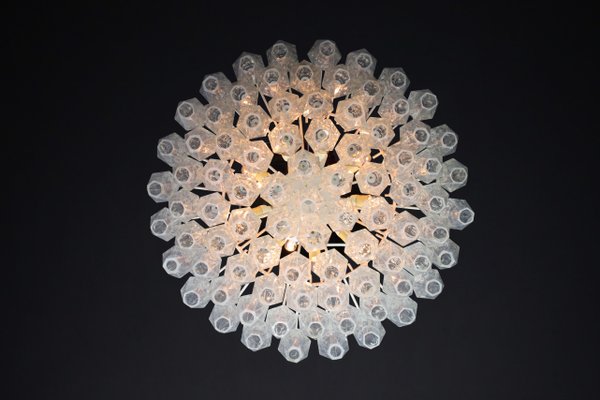 Mid-Century Murano Glass Poliedri Chandelier attributed to Carlo Scarpafor for Venini, Italy, 1960s-TRW-1797113