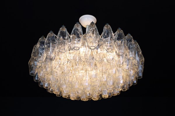 Mid-Century Murano Glass Poliedri Chandelier attributed to Carlo Scarpafor for Venini, Italy, 1960s-TRW-1797113