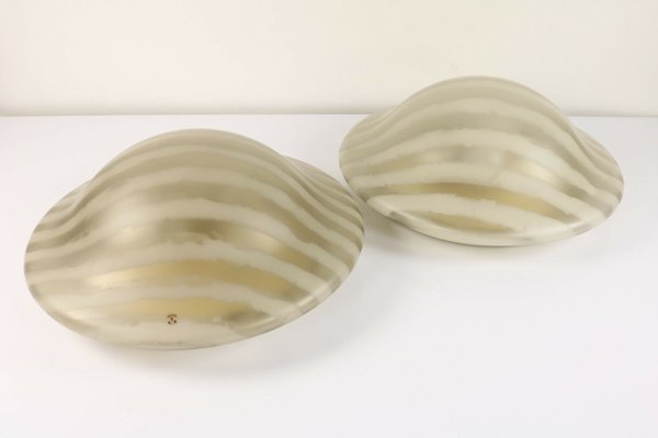 Mid-Century Mushroom Shaped Flush Mounts by Koch & Lowy for Peill & Putzler, Set of 2-FUP-659598