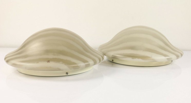 Mid-Century Mushroom Shaped Flush Mounts by Koch & Lowy for Peill & Putzler, Set of 2-FUP-659598