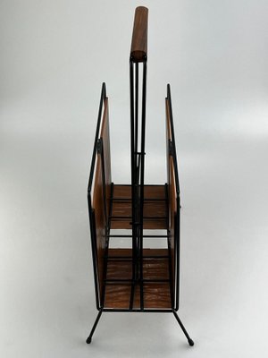 Mid-Century Newspaper Stand in Metal & Teak-EJL-1309682