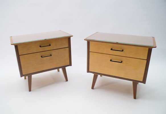 Mid-Century Nightstands, 1950s, Set of 2-KQB-618764