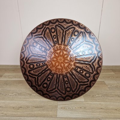 Mid-Century Norwegian Round Copper Coffee Table, 1960s-ZPB-1794687