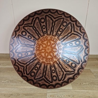 Mid-Century Norwegian Round Copper Coffee Table, 1960s-ZPB-1794687