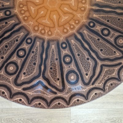 Mid-Century Norwegian Round Copper Coffee Table, 1960s-ZPB-1794687